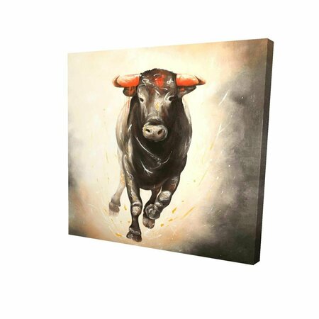 BEGIN HOME DECOR 16 x 16 in. Bull Running-Print on Canvas 2080-1616-AN283